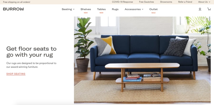 burrow furniture - online experience