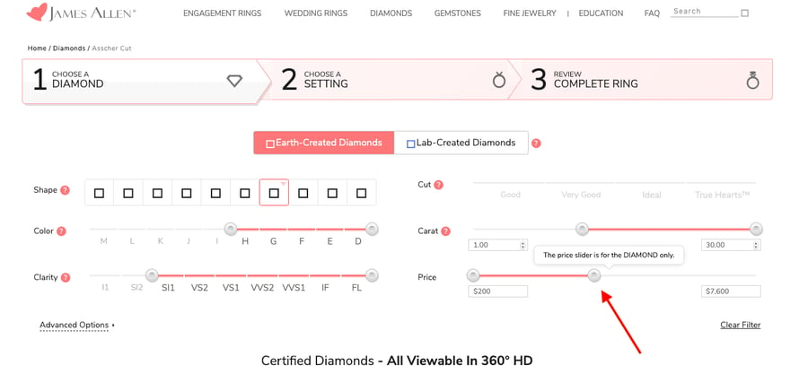 let shoppers set price range