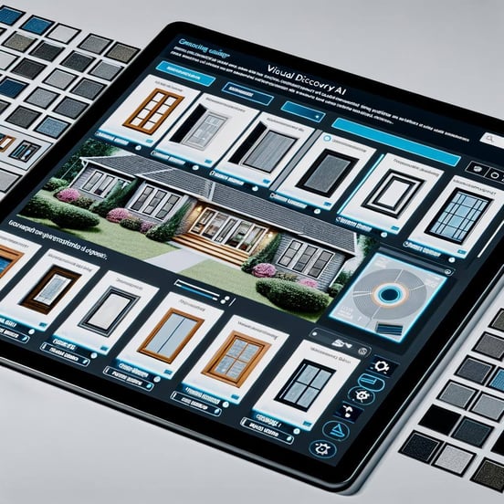 An image of a guided buying experience for windows and doors with Visual Discovery AI to enhance the process