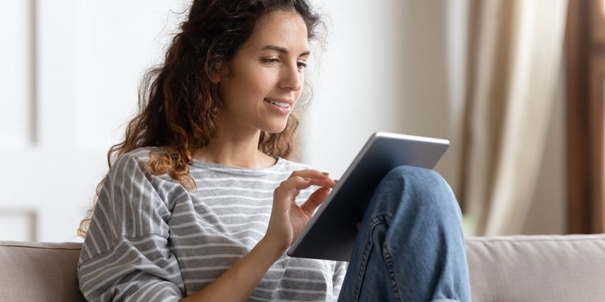 Customer browsing through a product customization tool