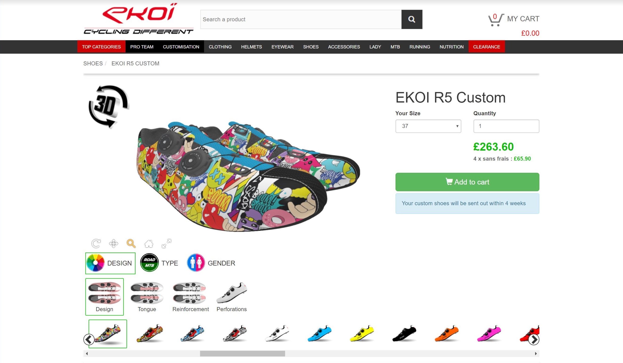 Ekoi online shoe customizer