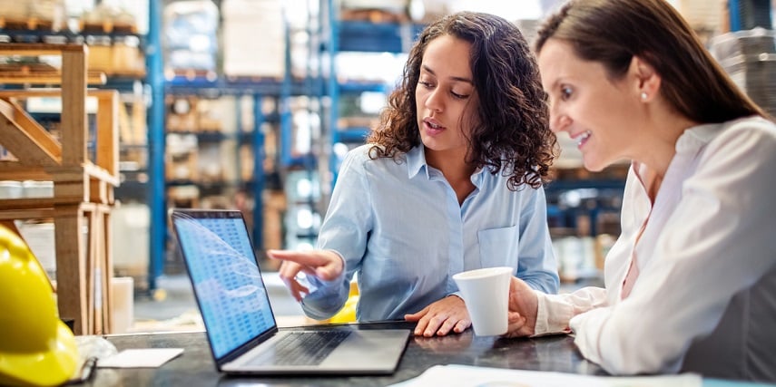 Inventory managers looking at order reports through their product customizer software integration