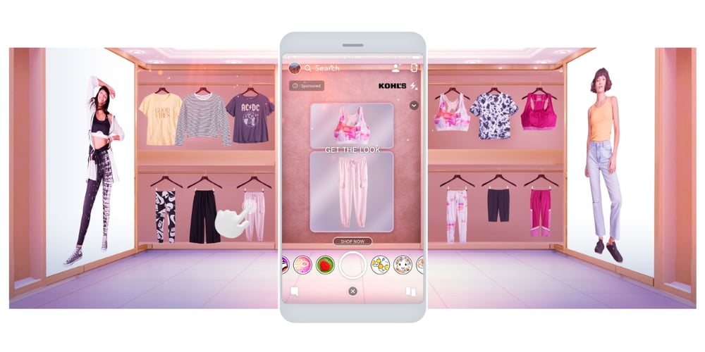 Kohls snapshot of augmented reality for kid dressing room