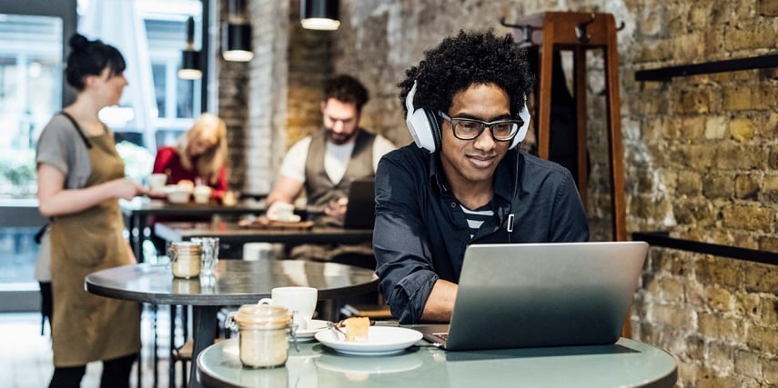 Man seeing Salesforce product configurator how-tos through social media