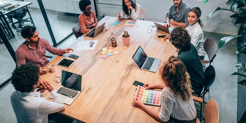 Marketing team looking at the customer trends from their BigCommerce product configurator