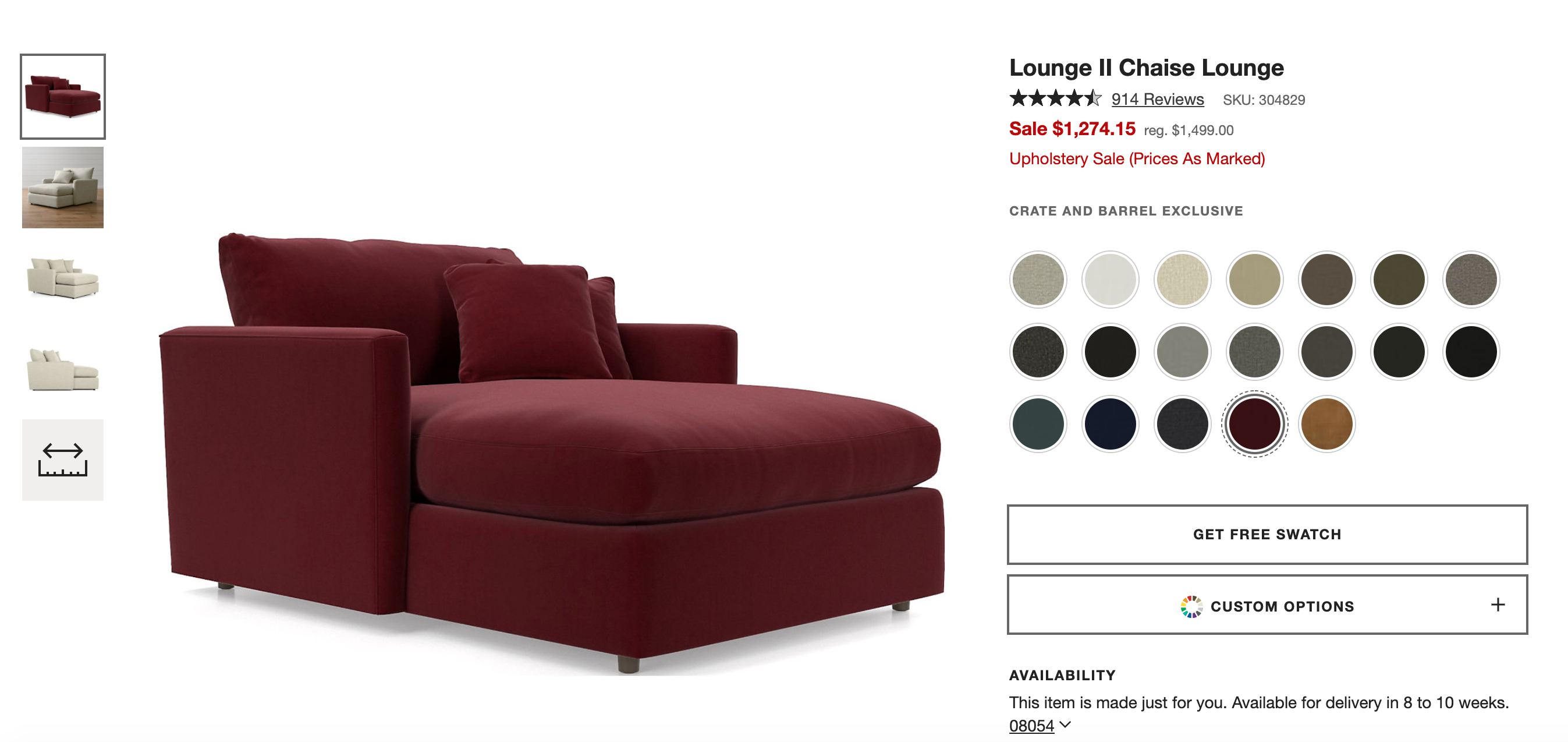 crate and barrel lounge chair from product photography software