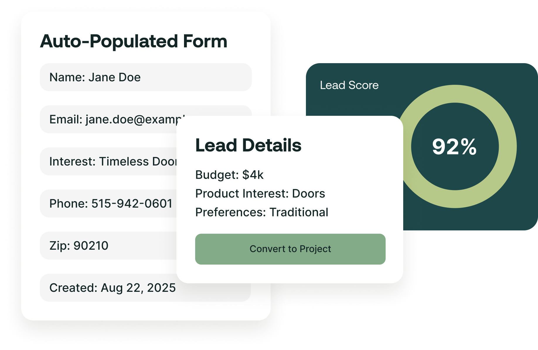 ai lead intel - auto populated form
