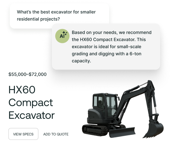 heavy equipment ai guided selling
