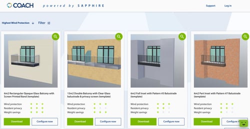 3D renders of most popular balcony styles as a starting point. 