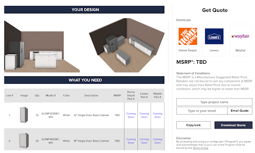 Data passed directly to connected retailer carts where customers can choose where to purchase.