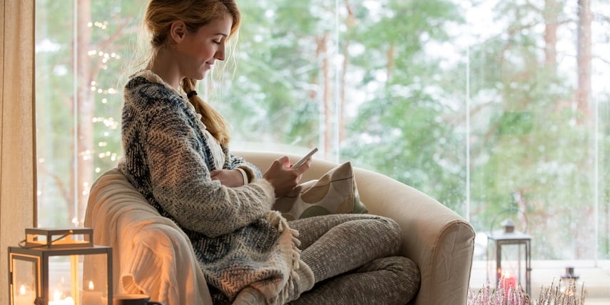 Shopper browsing through a Magento product configurator on her phone