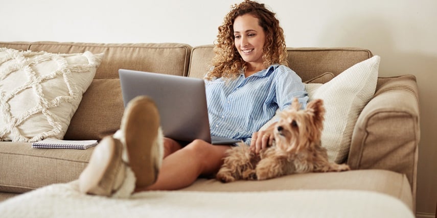 Shopper relaxing and browsing through a Shopify product customizer for fun