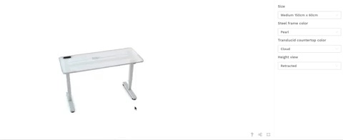 Desk configurator and customizer for Euclid furniture