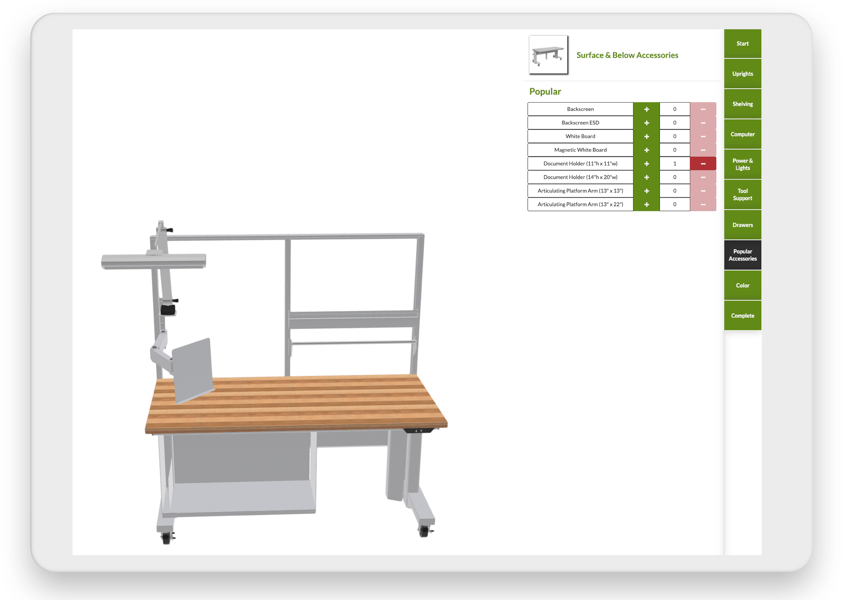 Boston Tec 3D desk configurator