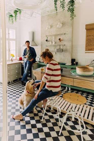 morning in the kitchen with our dog