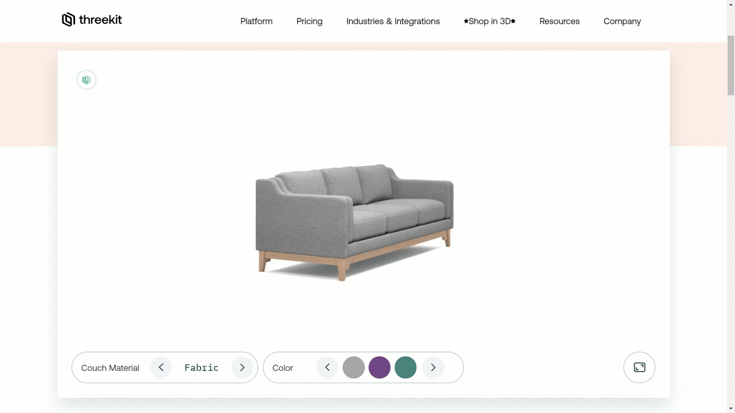 3d couch customizer