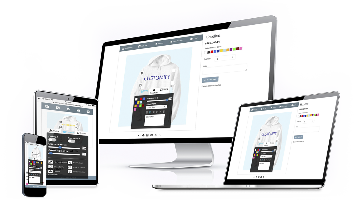 customify product customizer on shopify