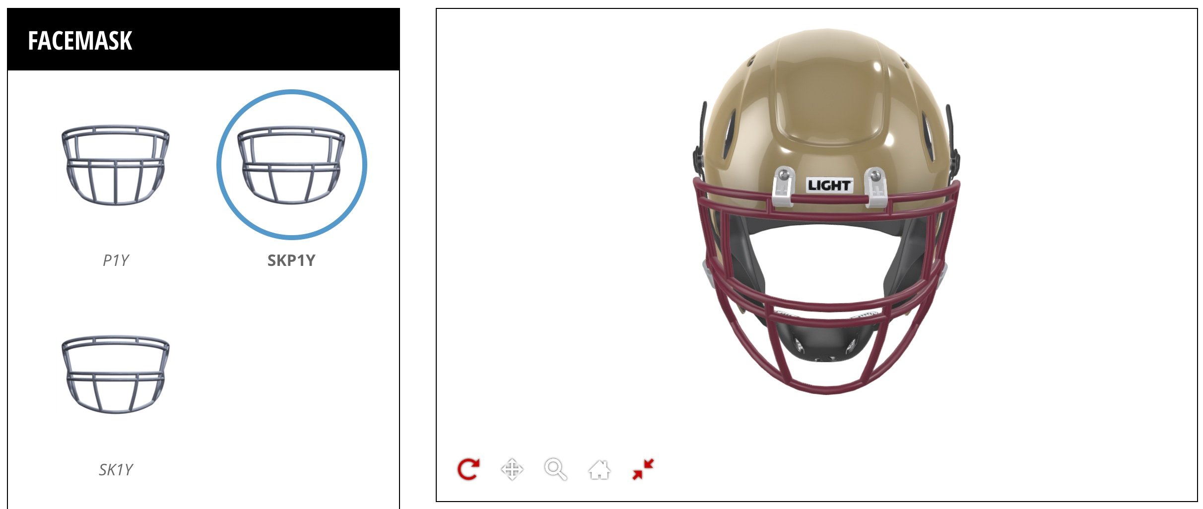 Different facemask options to customize LIGHT Helmets