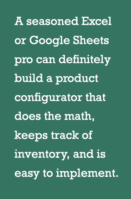 product configurator excel template