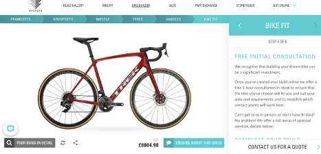 bike product configurator bespoke