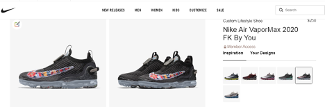 nike customized shoe configurator