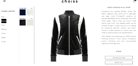 choiss jacket configurator