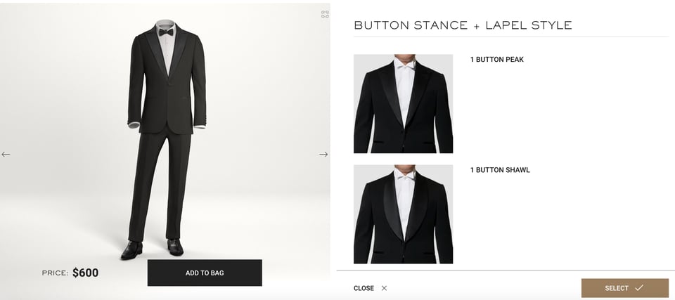 online suit configurator