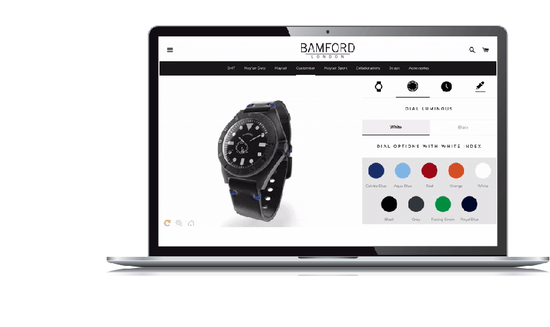 Threekit's 3d configurator for Bamford watch 