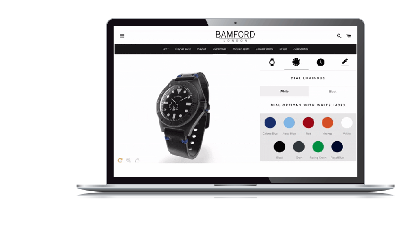 Threekit's 3d configurator for Bamford watch 