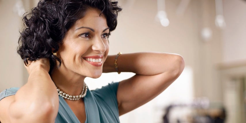 woman wearing custom jewelry designed through product configuration for jewelry