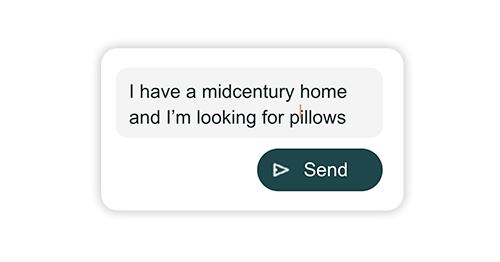 chat graphic I have midcentury home and need pillows