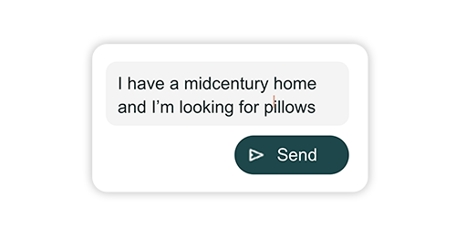 chat graphic I have midcentury home and need pillows