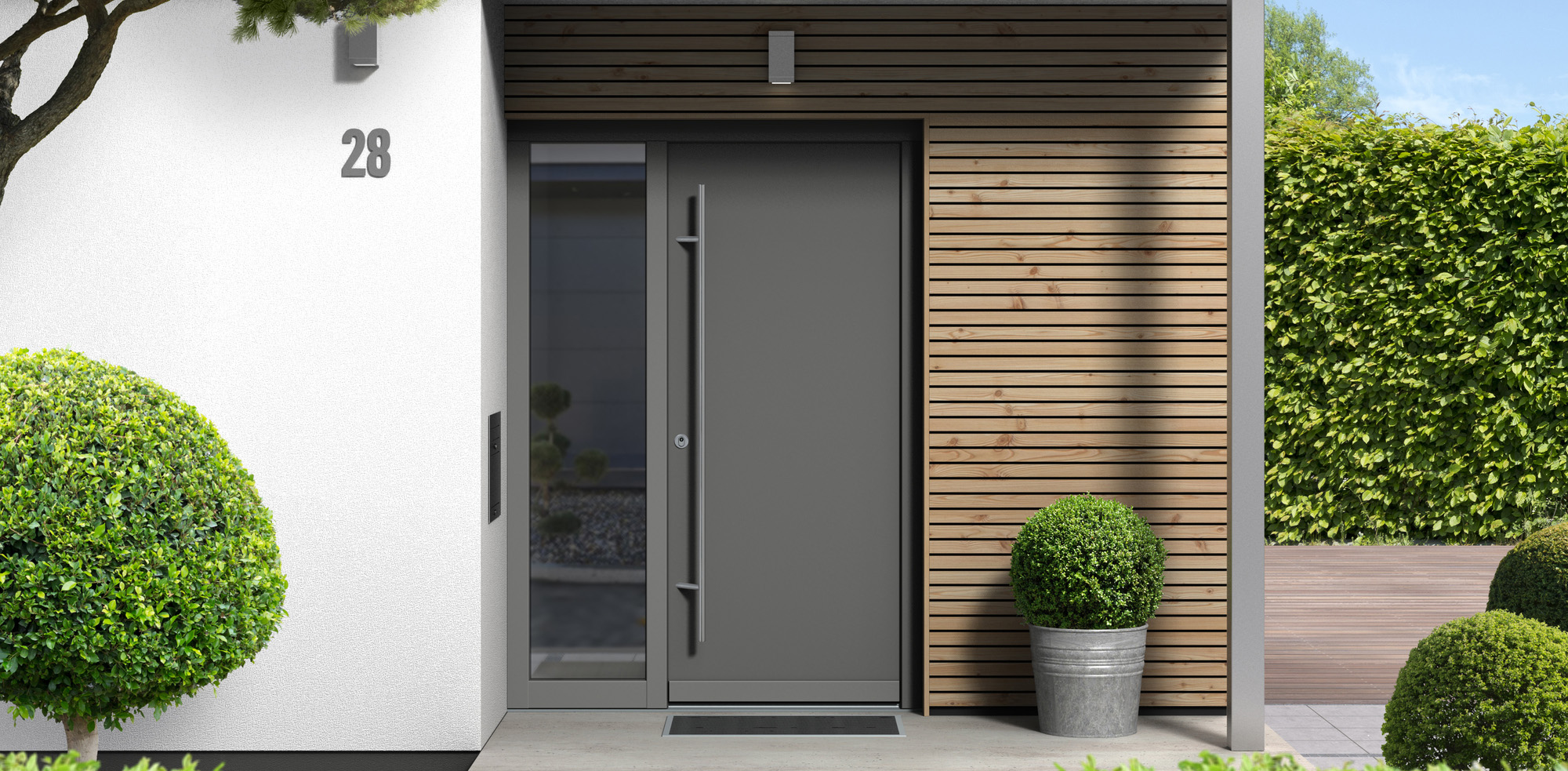 modern slate doorway