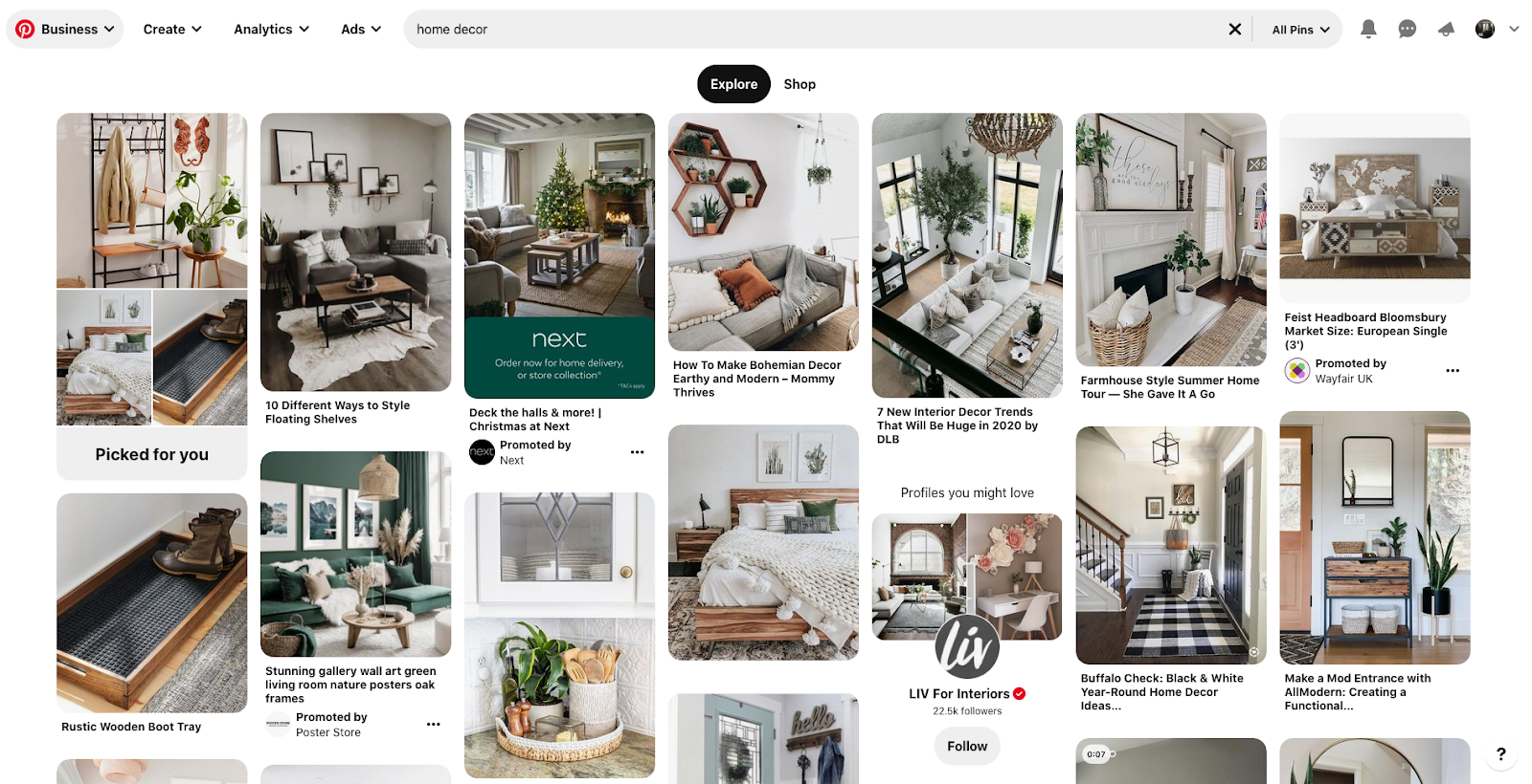 pinterest for home furnishing brands