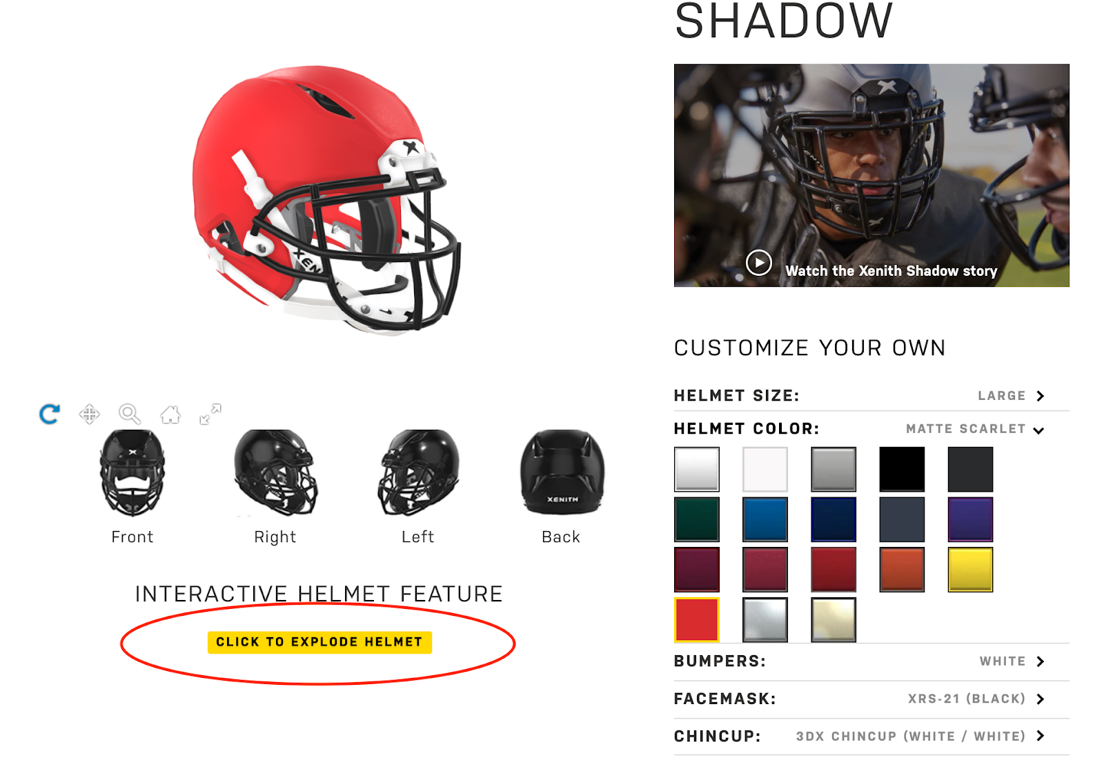 Xenith helmet online customizer