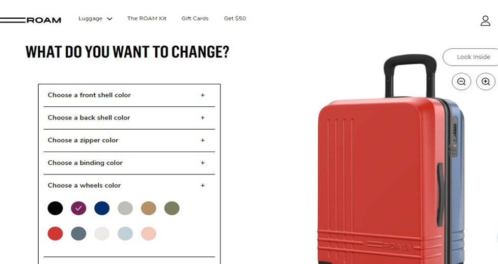 how to sell custom products online suitcase