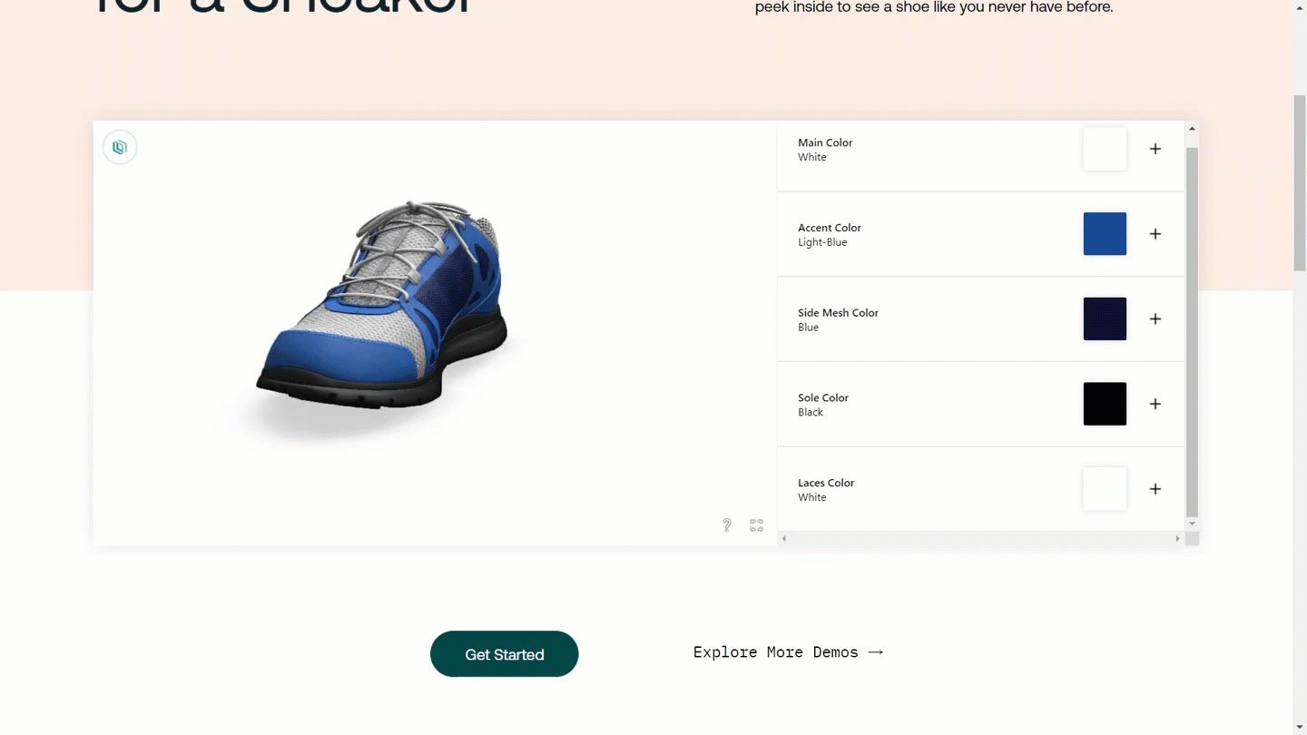 Group of athletic friends browsing options in a shoe configurator