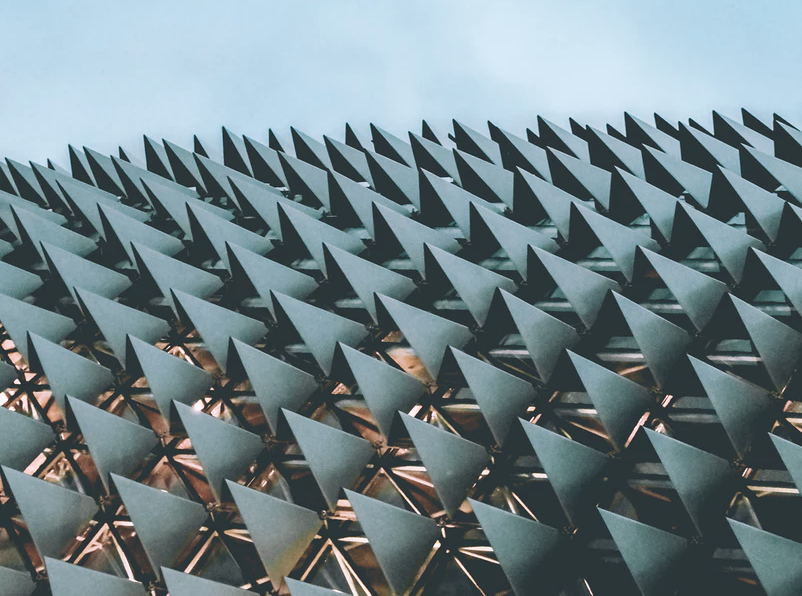 Huge architectural design showcasing number of pyramidal structures