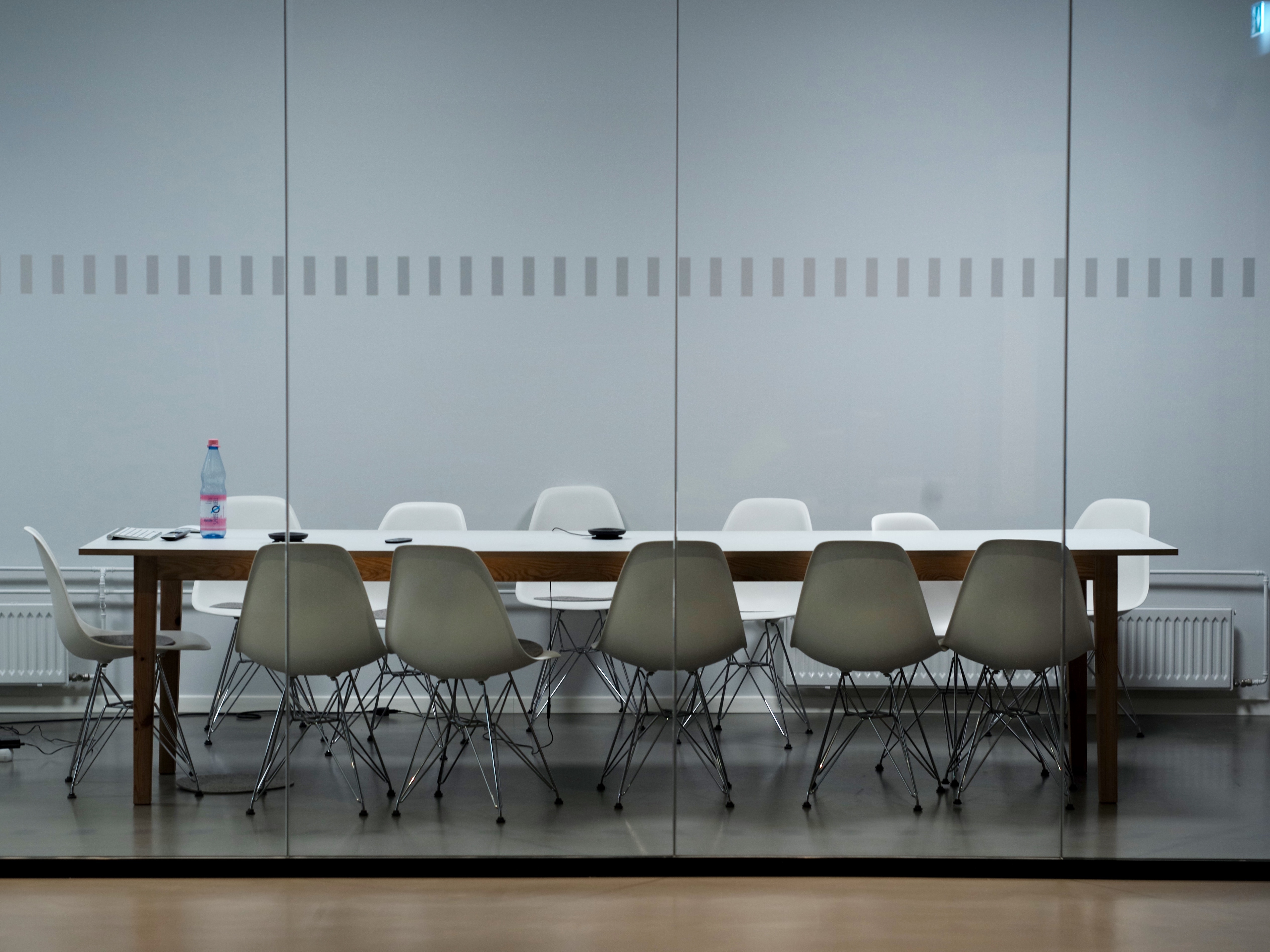 board room with chairs and table