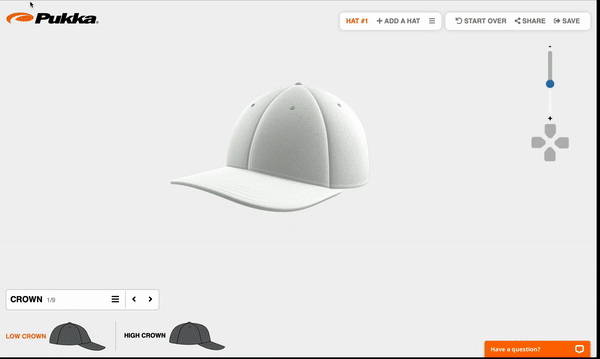 3d product customizer for a hat