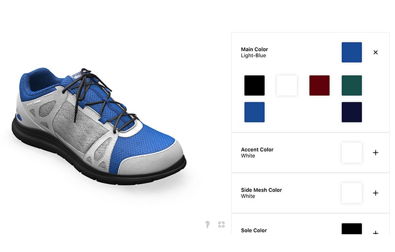 customizable shoe connected to product data management tools