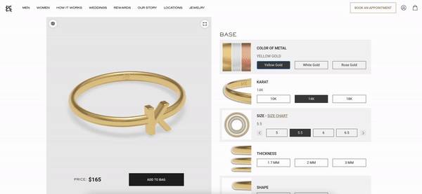 product configuration tool for jewelry