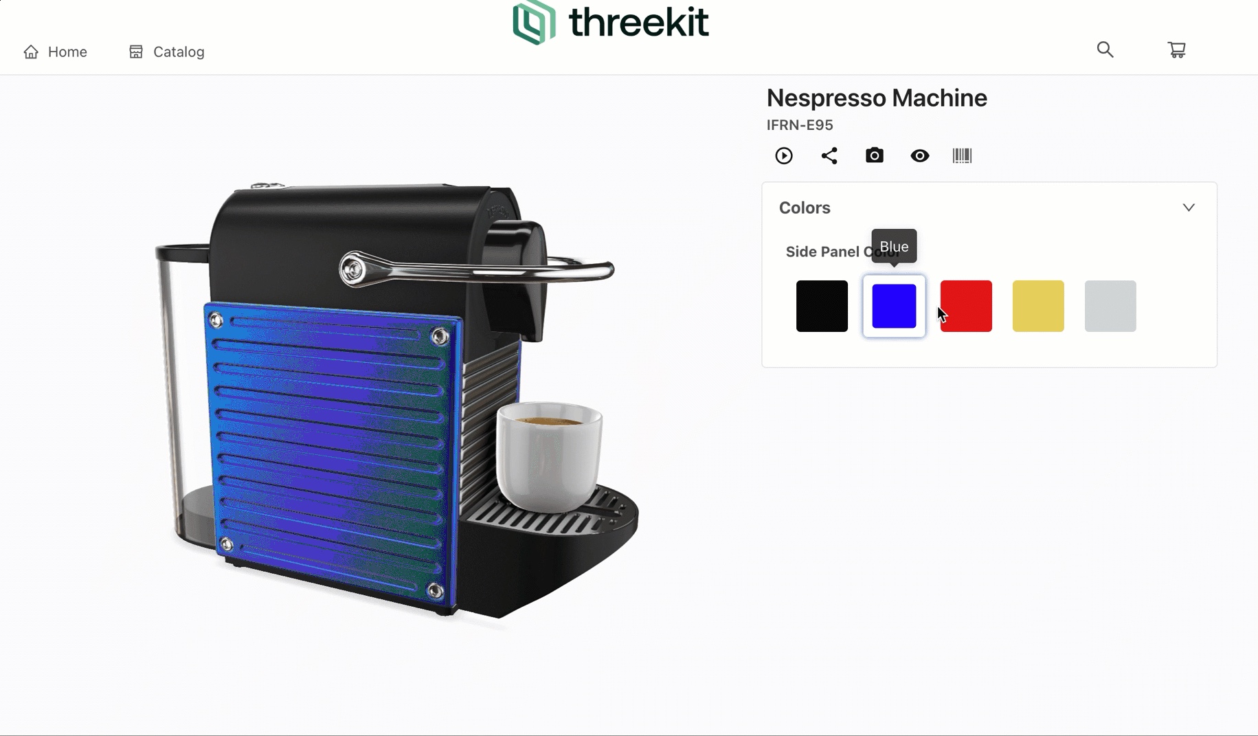 coffee machine with product customization options