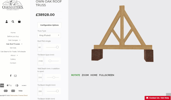 a product configurator educating customers on detailed product specifications