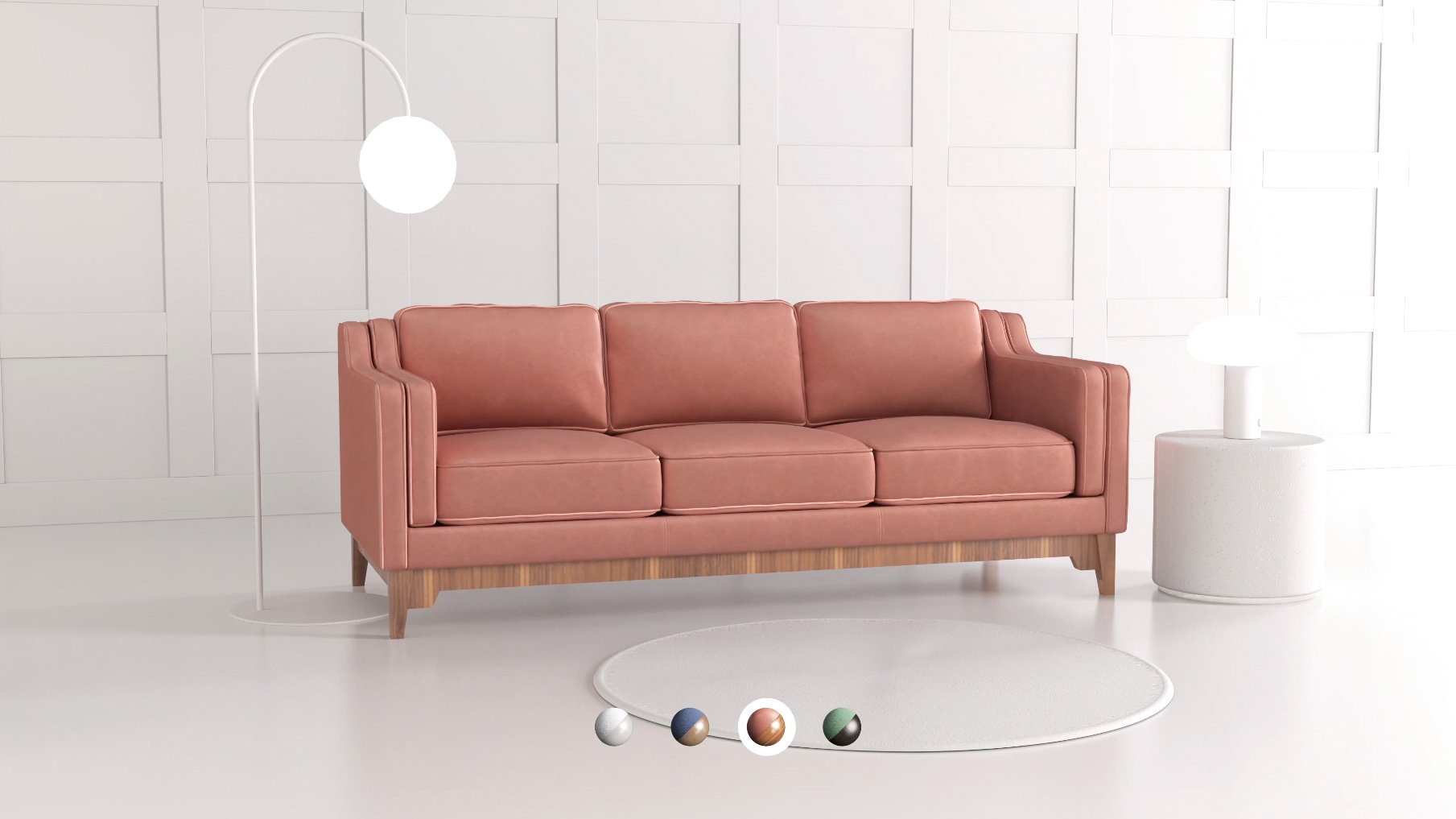 sofa being customized in a product customizer